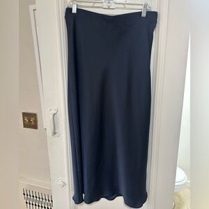 Zara Navy Midi Skirt